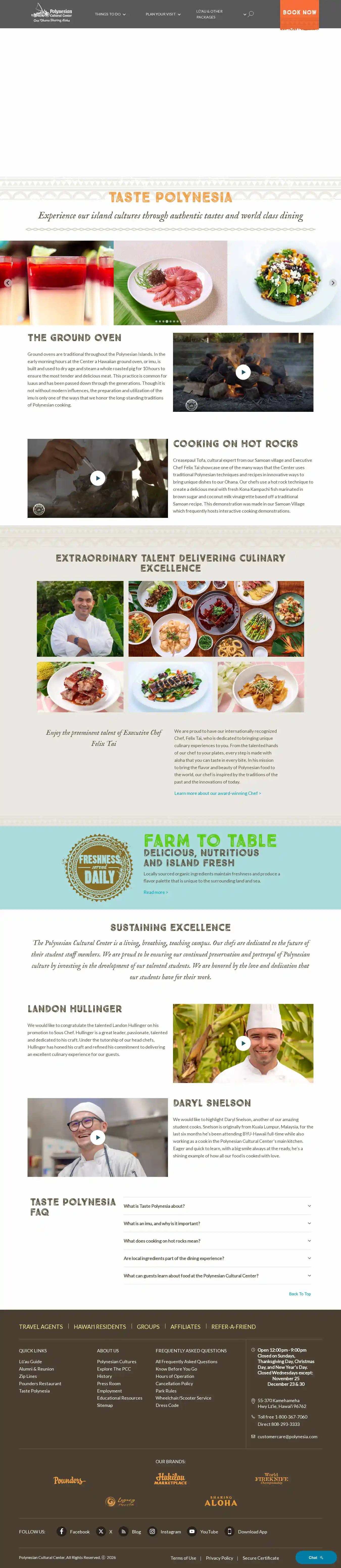 Full-page screenshot of Taste Polynesia as rendered during the desktop scan.